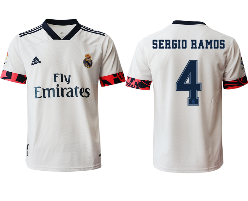 Men 2020-2021 club Real Madrid home aaa version #4 white Soccer Jerseys2
